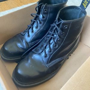 Doc Marten Black Noir combat boots size US M 10